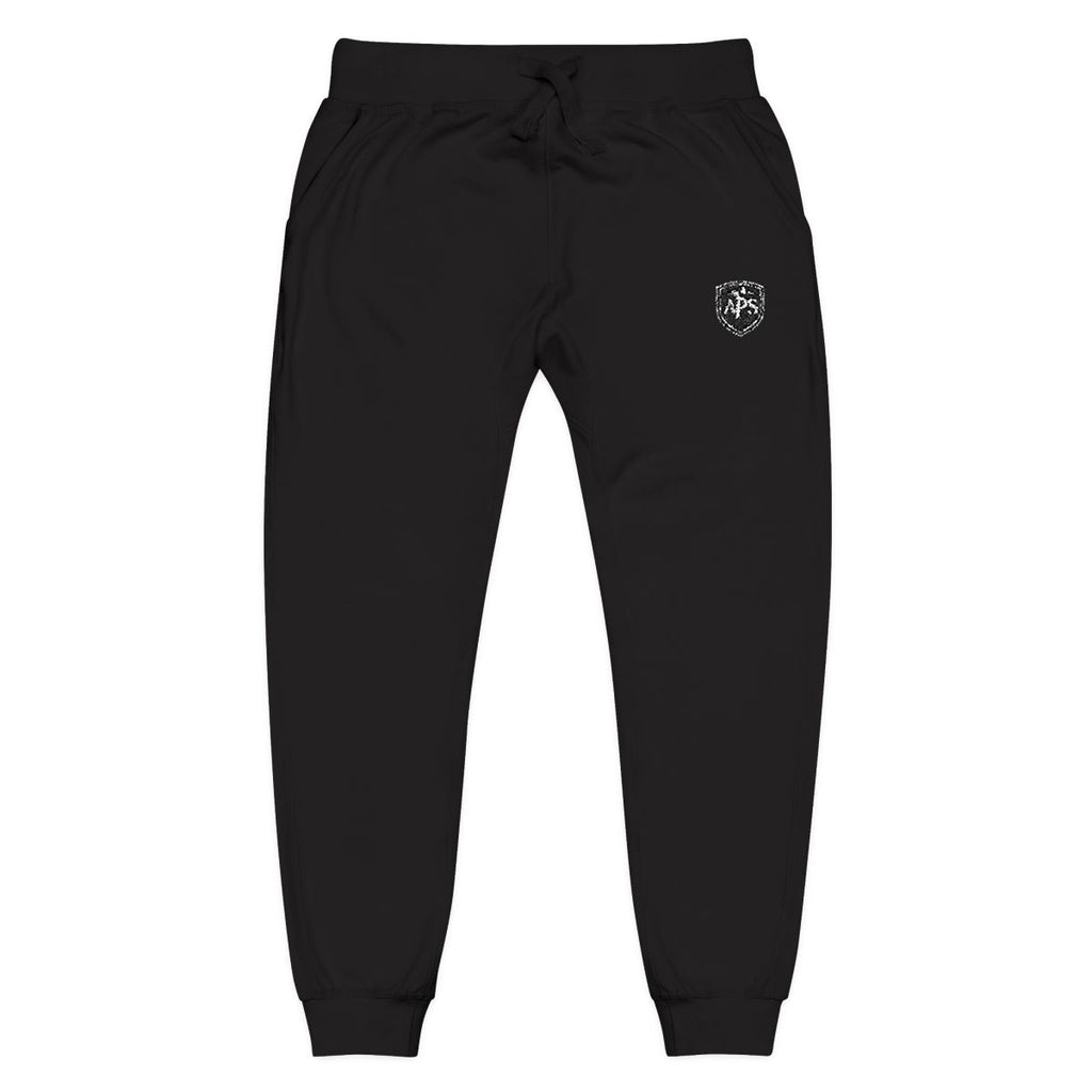 APS Embroidered Black Fleece Sweatpants